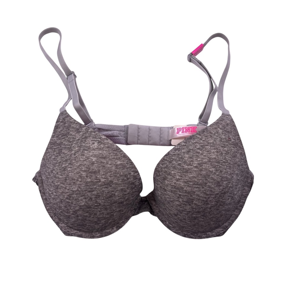 Victoria's Secret PINK Wear Everywhere Push-Up Bra 34B Heather Gray 11150175